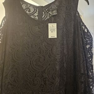 Ashley Stewart Black Lace Dress